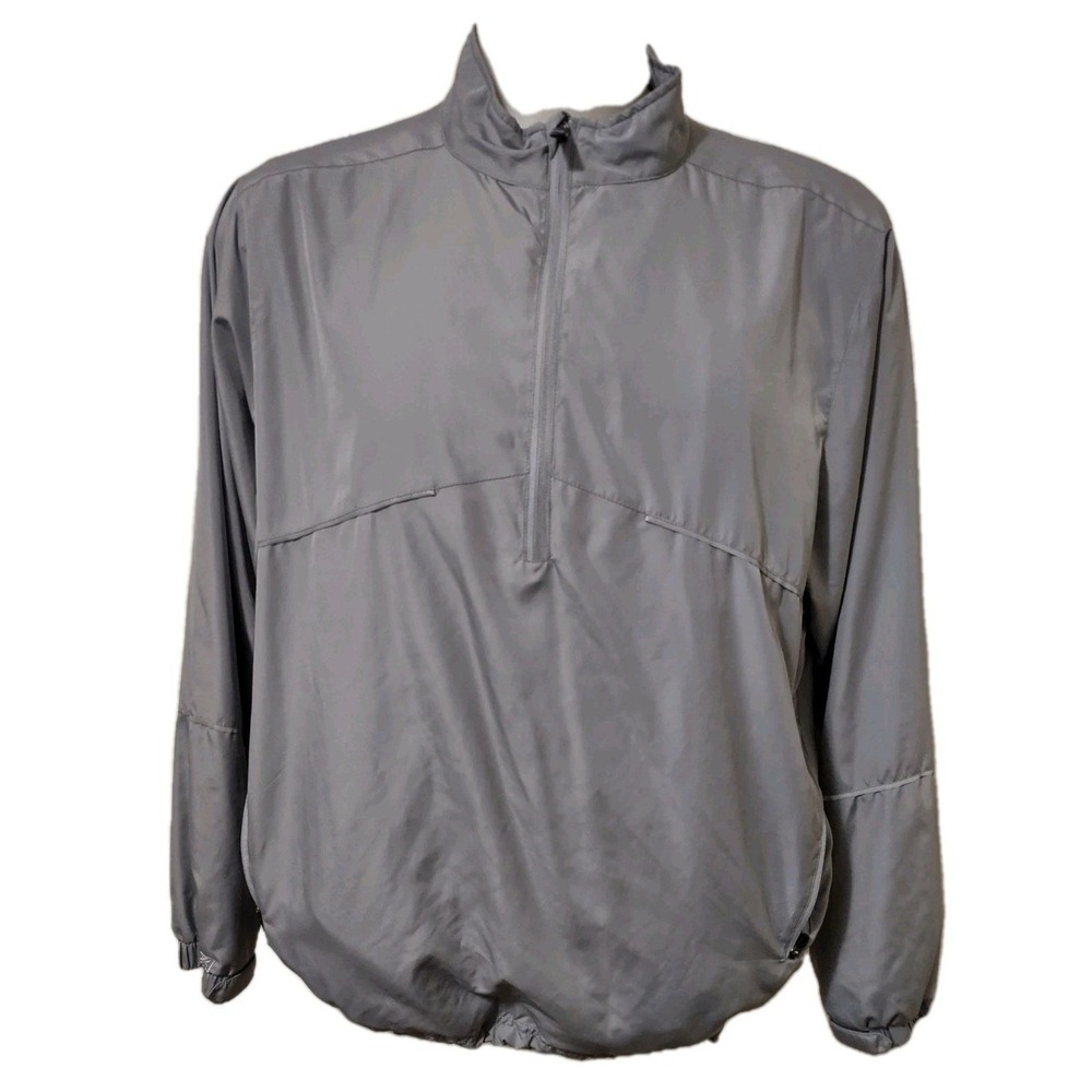 Ahead Golf Windbreaker Mens Sz Large Gray Zip Pockets Pullover Lightweight  Mesh